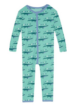 Load image into Gallery viewer, Print Footie with 2 Way Zipper