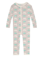 Load image into Gallery viewer, Print Footie with 2 Way Zipper