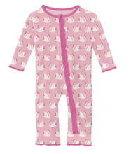 Load image into Gallery viewer, Print Footie with 2 Way Zipper