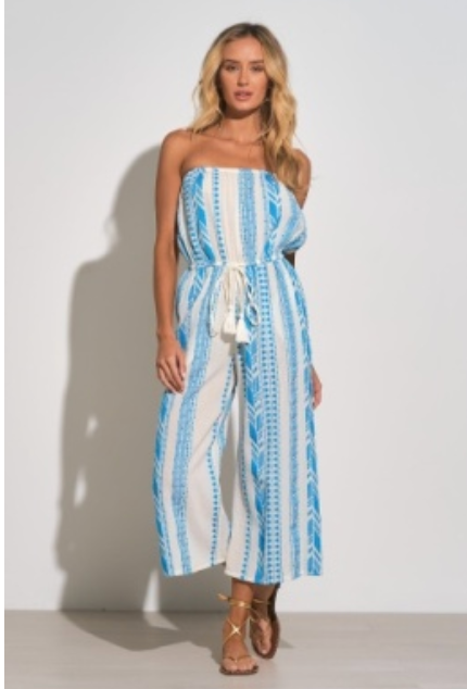 Light Blue Strapless Jumpsuit