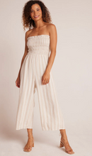 Load image into Gallery viewer, Smocked Strapless Jumpsuit - Playa Sand Stripe
