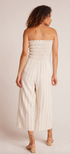 Load image into Gallery viewer, Smocked Strapless Jumpsuit - Playa Sand Stripe
