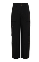 Load image into Gallery viewer, Ott Semi High Rise Cargo Pant in Black