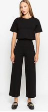 Load image into Gallery viewer, Black Cropped Knit Straight Leg Pant