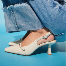 Load image into Gallery viewer, Kate Slingback Pumps in Bone Leather