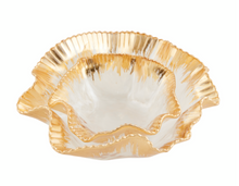 Load image into Gallery viewer, Gold Edge Ruffle Bowl Set