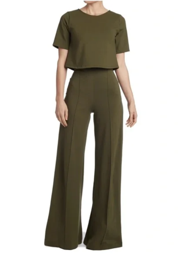 Ponte Knit Wide Leg Pant in Olive – J&L BOUTIQUE