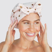 Load image into Gallery viewer, Luxury Shower Cap - Blush Dot