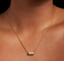 Load image into Gallery viewer, Petit Pavé Mini Tube Necklace