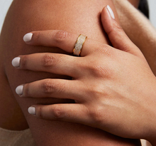 Load image into Gallery viewer, Petit Pavé Thick Stacking Ring
