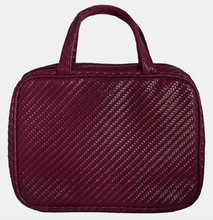 Load image into Gallery viewer, Hanging Cosmetic Bag - Herringbone Plum
