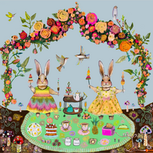 Load image into Gallery viewer, Bunny Tea Party Stretched Canvas