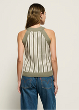 Load image into Gallery viewer, Indy Sweater Halter Top in Herb Stripe