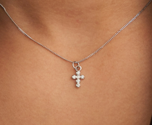 Load image into Gallery viewer, Silver Shiny Cross Necklace