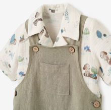 Load image into Gallery viewer, Organic Cotton Muslin Top & Linen Blend Overalls