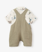 Load image into Gallery viewer, Organic Cotton Muslin Top & Linen Blend Overalls