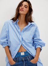 Load image into Gallery viewer, Sabine Striped Shirt Blue Stripe