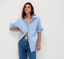 Load image into Gallery viewer, Sabine Striped Shirt Blue Stripe