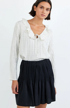 Load image into Gallery viewer, Tie Ruffle Neck Top