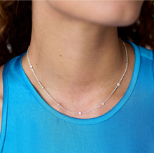 Load image into Gallery viewer, Celeste Delicate Station Necklace in Silver