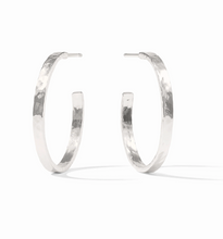 Load image into Gallery viewer, Crescent Hoops in Silver