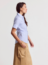 Load image into Gallery viewer, The Short Sleeve Shirt Blue & White Stripe