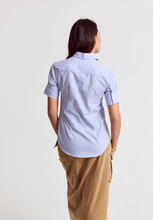 Load image into Gallery viewer, The Short Sleeve Shirt Blue & White Stripe