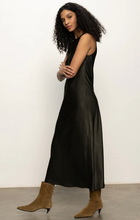 Load image into Gallery viewer, Everyday Satin Dress in Black Olive