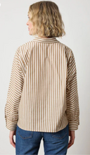 Load image into Gallery viewer, Dolman Button Down in Dijon/Talc Stripe