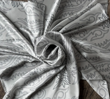 Load image into Gallery viewer, 100% Silk Wild Rag Silver Boot Stitch