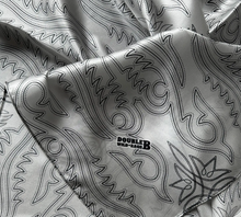 Load image into Gallery viewer, 100% Silk Wild Rag Silver Boot Stitch