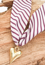 Load image into Gallery viewer, Gold Puff Heart on Scarf Necklace