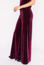 Load image into Gallery viewer, Merlot Velvet Wide Leg Pant