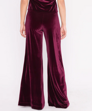 Load image into Gallery viewer, Merlot Velvet Wide Leg Pant