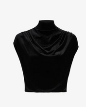 Load image into Gallery viewer, Commando Velvet Draped Mock Crop Top