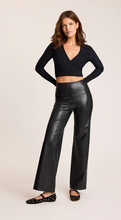 Load image into Gallery viewer, Faux Leather Wide Leg Pant Full Length