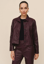 Load image into Gallery viewer, Crop Pocket Button Down in Crimson Ember