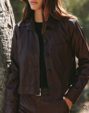 Load image into Gallery viewer, Crop Pocket Button Down in Crimson Ember