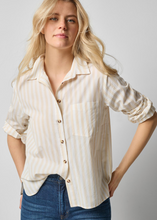 Load image into Gallery viewer, Striped Button Down in Ivory & White
