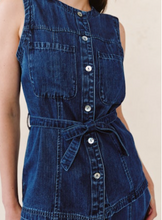 Load image into Gallery viewer, Seamed Belted Denim Vest