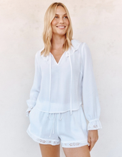 Load image into Gallery viewer, Long Sleeve Tie Neck Ruffle Top
