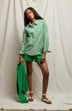 Load image into Gallery viewer, Gisele Button Up in Grass Stripe