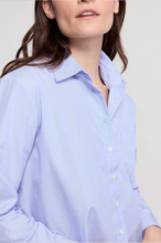 Load image into Gallery viewer, The Long Sleeve Boxy Crop in Thin Blue & White Stripe