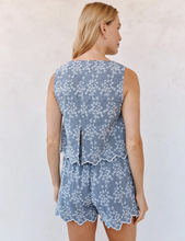 Load image into Gallery viewer, Split Back Tank in Floral Gingham