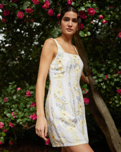 Load image into Gallery viewer, Fitted Smocked Back Mini Dress in Wildflower Stripes