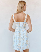 Load image into Gallery viewer, Fitted Smocked Back Mini Dress in Wildflower Stripes