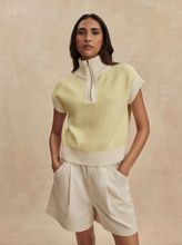 Load image into Gallery viewer, Fowley Knit Top in Snow White & Limeade