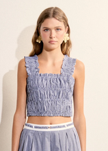 Load image into Gallery viewer, Smocked Gingham Ruffle Tank