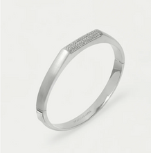 Load image into Gallery viewer, Juliette Pave Bangle in Silver