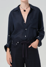 Load image into Gallery viewer, Kayla Shrunken Shirt in True Navy
